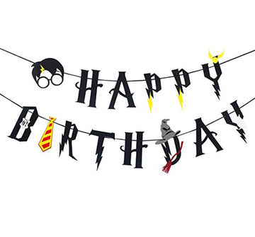 Wizard Themed Happy Birthday Banner