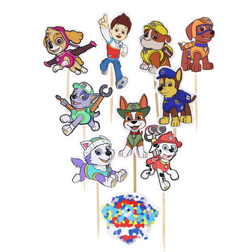 Paw Dog Cartoon Cupcake Toppers