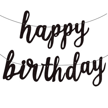 Happy Birthday Glitter Banner