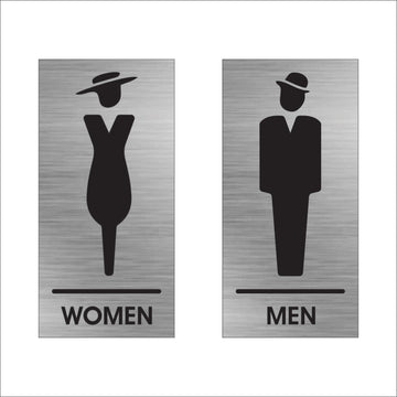 Gents and Ladies Stainless Steel Washroom Signages
