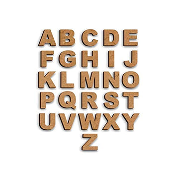UE MDF Wood Decorative Oranament Alphabets Cutouts from A-Z 104pc (4.5 x 4.5 cm, Brown)