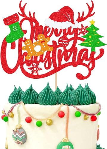 Merry Christmas Cake Topper