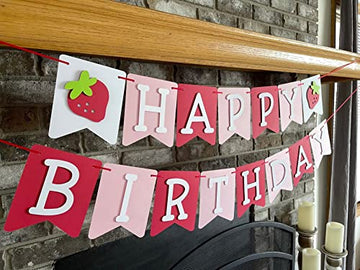 Strawberry Birthday Banner