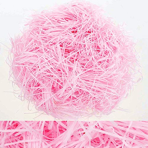 Confetti! 50g Basket Grass Craft Shredded Tissue Raffia Gift Filler Paper Shreds for DIY Gift Packaging Easter Basket Filling Egg Stuffer Party Supplies Accessories Decoration (BabyPink)