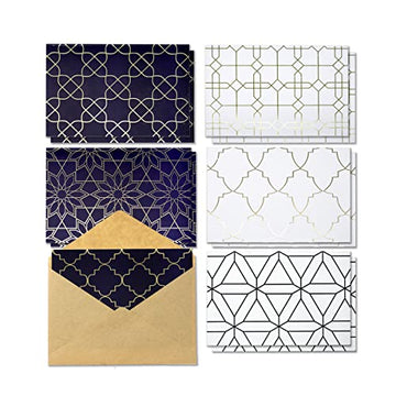 Gold Foil Geometric Designs Greeting Cards for All Occasion