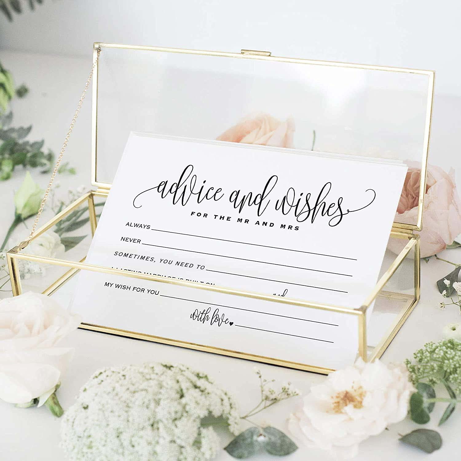 Advice and Wishes Cards for Weddings for the Guests to Fill