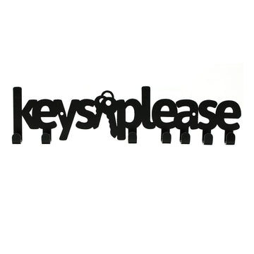 INFIGN Keys Black Metal Wall Mounted Key Holder Keychain Holder Keychain Hanger Metal Key Holder 9 X 2.25 X 0.75 in (Keys Please)