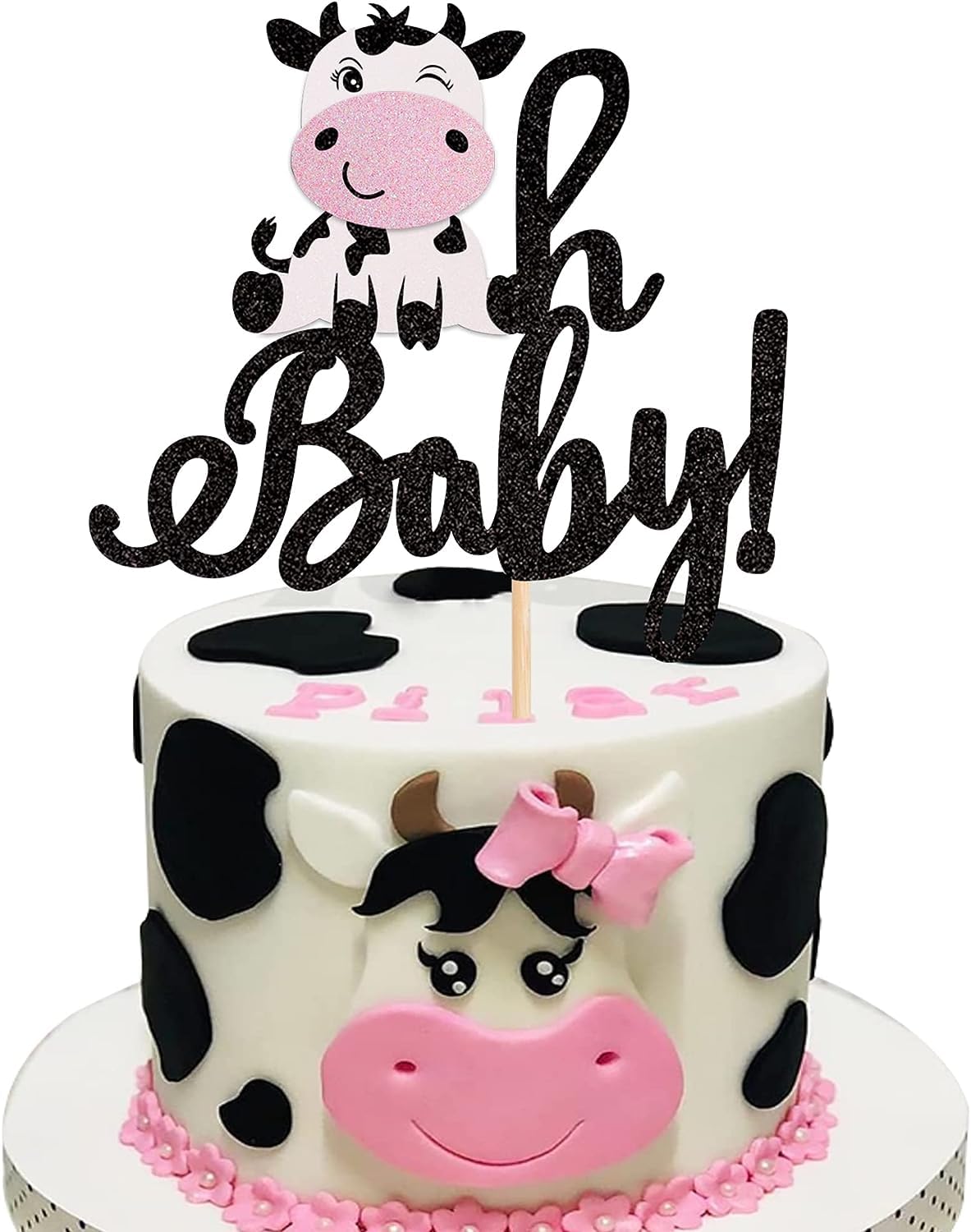 Oh Baby Cow-Themed Cake Topper