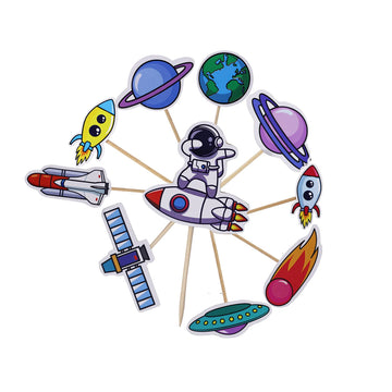 Outer Space Printed Cupcake toppers