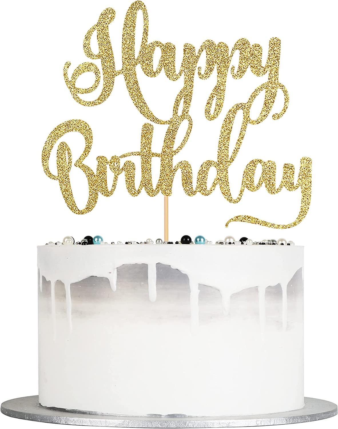 Happy Birthday Gold Cake Topper