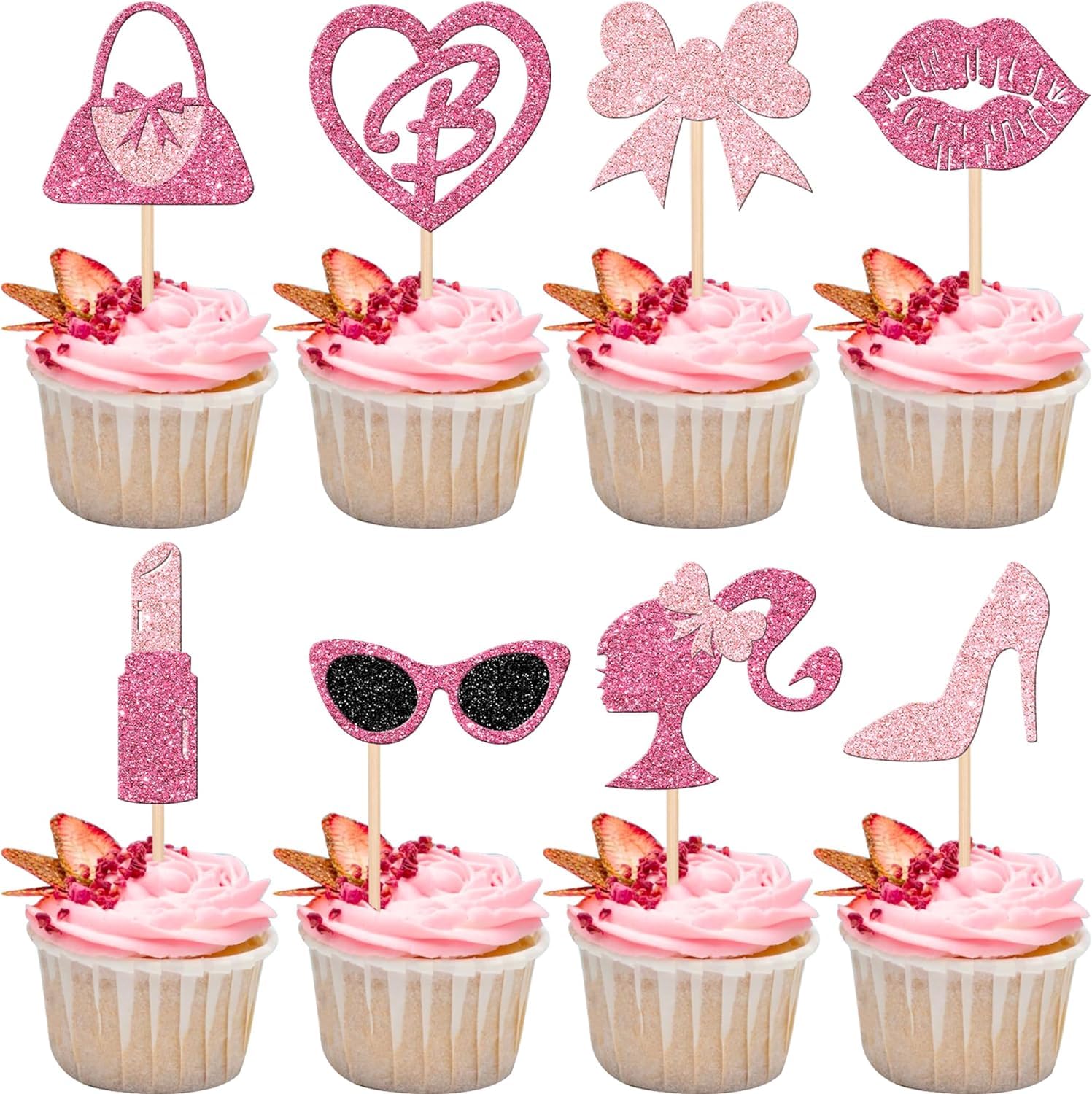 Glittery Princess / Girly Cupcake Toppers