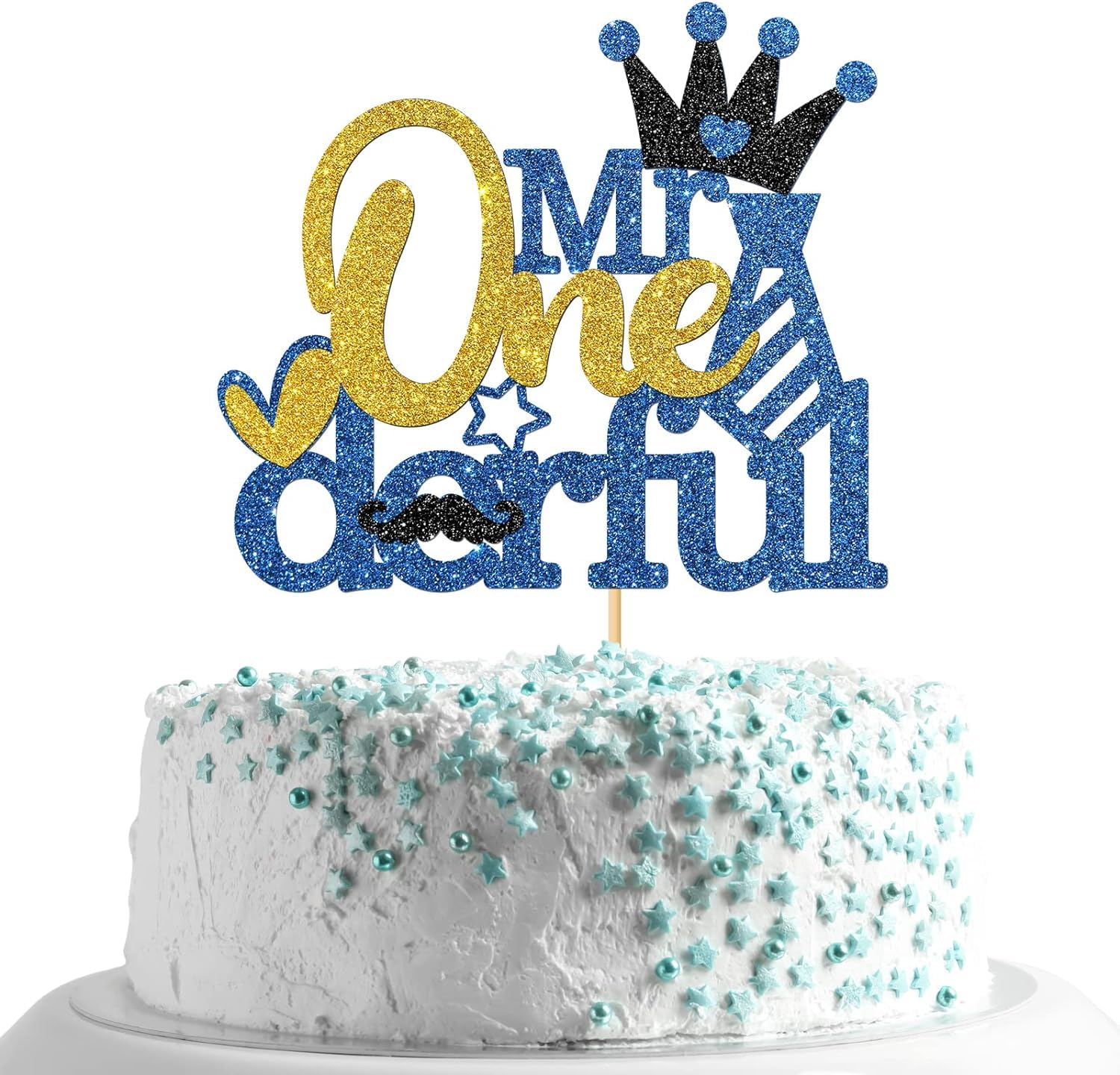 Mr Onederful Blue Cake Topper