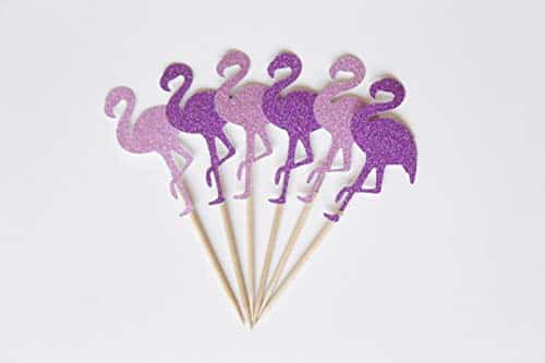 Cupcake Topper Flamingo Theme Cupcake Picks for Hawaii Birthday Wedding Beach Party Decoration