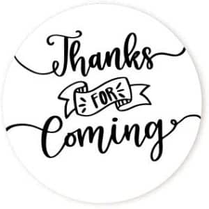 Thank You Stickers | Thanks for Coming Stickers | 1.6" - 48 Round Thank You Labels | Wedding Thank You Stickers | Baby Shower Thank You for Coming Stickers | Thanks for Celebrating with us