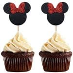 Minnie Mouse Inspired Cupcake Toppers Baby Shower Girl Birthday Party Supply