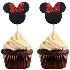 Minnie Mouse Inspired Cupcake Toppers Baby Shower Girl Birthday Party Supply