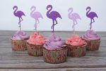 Cupcake Topper Flamingo Theme Cupcake Picks for Hawaii Birthday Wedding Beach Party Decoration