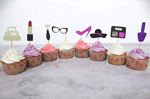 Make Up Cupcake Toppers Spa Cupcake Toppers Cosmetics Cupcake Toppers for Make Up Parties Make-Up Birthday Cupcake Toppers for Glam Birthday Teen Birthday Fashion and Girly Stuff
