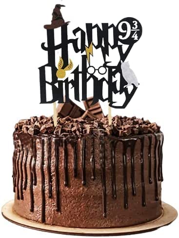 Magical Wizard Inspired Cake Topper, Harry P Theme Custom Name Cake Topper, Magical Wizard Inspired Happy Birthday Party Decoration, Gryffindor Cake Topper