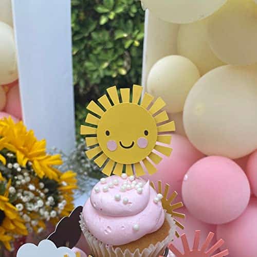 You Are My Sunshine Cupcake Toppers, You Are My Sunshine Theme, Sunshine Birthday Decor, First Birthday, Cupcake Toppers, Sun Theme