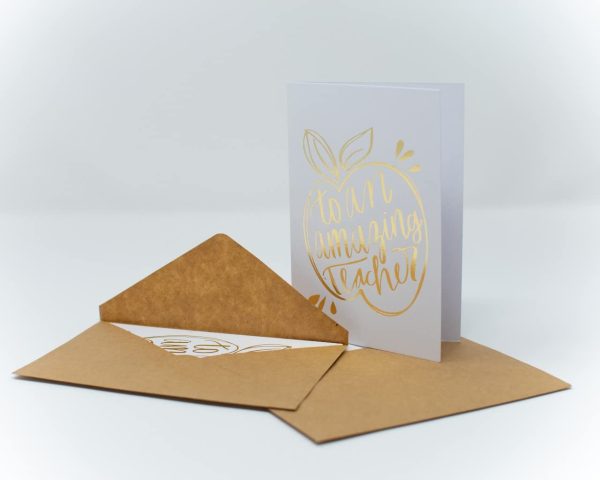 Cute Teachers Day Card | Pack of 12, Thank You Card for Teacher, Appreciation Card for School Teacher Mom, Thank You to an amazing teacher