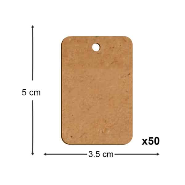 Rectangular Wooden Laser Cut Tags 2.5mm (5 x 3.5 cm, 50 Pieces)