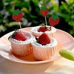 Strawberry Cupcake Topper (Pack of 24) Baby Girl Berry Theme Birthday Party Cake Decoration for Sweet Fruit Theme Baby Shower Kids Birthday Party Supplies