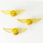 Golden Wings Chocolate Decor Wizard Party Chocolate Decoration Hollowed Wings Wafer Cupcake Toppers with Glue Point for Them Party Decor Supplies