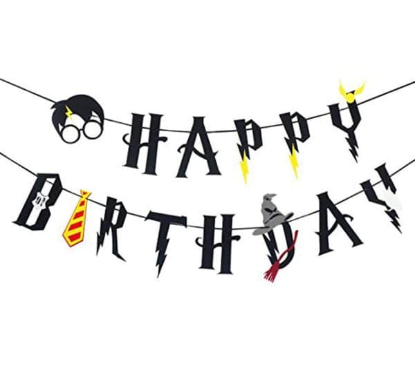Magical Wizard Happy Birthday Banner Magician Party Decorations Supplies Set, Garland Party Decoration Wizard Party Supplies Potter Themed Party