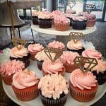 Gold Glitter Diamond Ring Donut Toppers Cupcake Picks for Bridal Shower Engagement Party Decorations