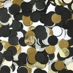 Round Tissue Confetti Circle Table Confetti for Wedding Birthday Party Decoration, 1 inch Tissue Paper confetti in Beautiful Shades of Black, White, and Gold