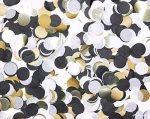 Round Tissue Confetti Circle Table Confetti for Wedding Birthday Party Decoration, 1 inch Tissue Paper confetti in Beautiful Shades of Black, White, and Gold
