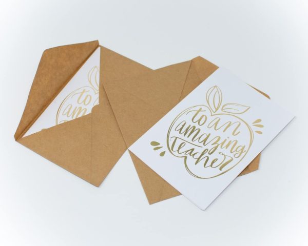 Cute Teachers Day Card | Pack of 12, Thank You Card for Teacher, Appreciation Card for School Teacher Mom, Thank You to an amazing teacher