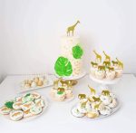 Gold Glitter Jungle Safari Animal Cake Cupcake Toppers Cupcake Picks Decorations for Jungle Safari Animal Themed Baby Shower Birthday Party