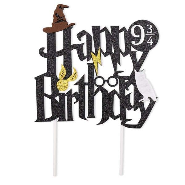 Magical Wizard Inspired Cake Topper, Harry P Theme Custom Name Cake Topper, Magical Wizard Inspired Happy Birthday Party Decoration, Gryffindor Cake Topper