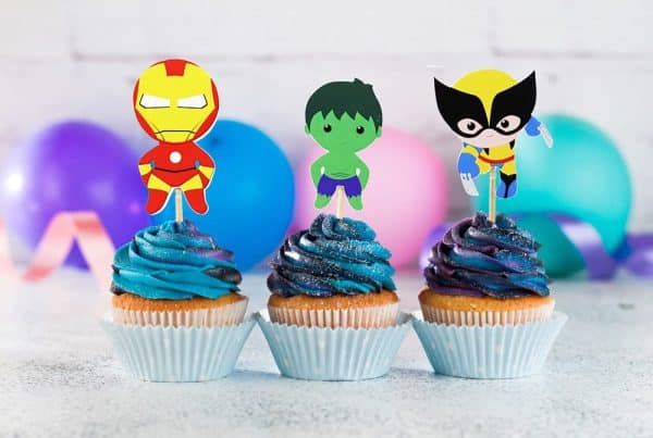 Cartoon Superhero Cupcake Topper for Kids Birthday Party Cake Decoration Supplies Super Heroes Cupcake Toppers Cupcake Toppers/Super Heroes Party Supplies/Superheroes Inspired