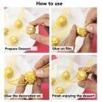 Golden Wings Chocolate Decor Wizard Party Chocolate Decoration Hollowed Wings Wafer Cupcake Toppers with Glue Point for Them Party Decor Supplies