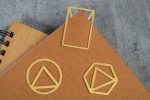 Cute Gold Geometrical Metal Bookmarks for Book Marker Holder Vintage Gold Bookmarks Office Supply Material School (Pack of 3)