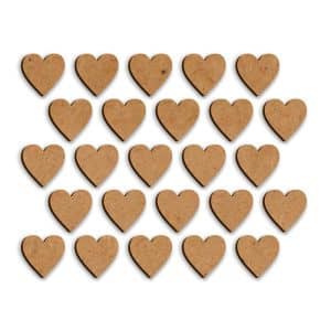 Heart Wooden Laser Cut for Decoration in 2.5mm MDF (5 x 5 cm)- Brown