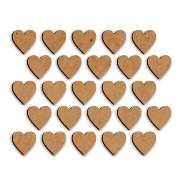 Heart Wooden Laser Cut for Decoration in 2.5mm MDF (5 x 5 cm)- Brown