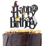 Magical Wizard Inspired Cake Topper, Harry P Theme Custom Name Cake Topper, Magical Wizard Inspired Happy Birthday Party Decoration, Gryffindor Cake Topper