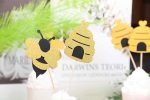 Glitter Bumble Bee Cupcake Toppers Bee Cupcake Toppers for Baby Shower Birthday Honey bee Party Decor