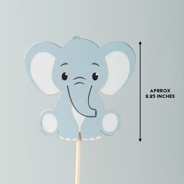Multi Layer Zoo Animal Theme Dessert Muffin Cake Cupcake Toppers Picks Cake Decoration for Jungle Safari Themed Party, Baby Shower or Birthday Party Decoration, etc