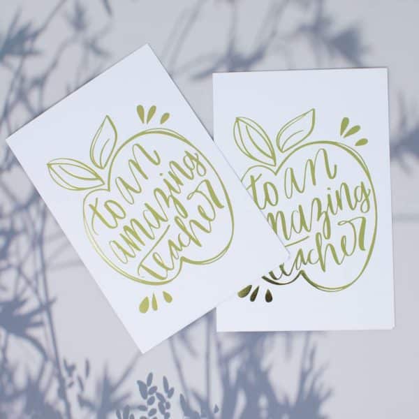 Cute Teachers Day Card | Pack of 12, Thank You Card for Teacher, Appreciation Card for School Teacher Mom, Thank You to an amazing teacher