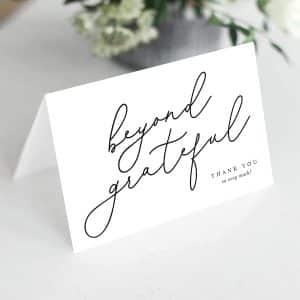 Beyond Grateful Thank You Cards with Envelopes, 4x6 Folded, Tented, Perfect for: Wedding, Bridal Shower, Baby Shower, Birthday, or just to say Thanks!