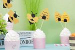 Glitter Bumble Bee Cupcake Toppers Bee Cupcake Toppers for Baby Shower Birthday Honey bee Party Decor