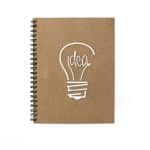 A5 Idea Kraft Spiral Binding Dairy Notebook for Home and Office use - Premium Stationery, Natural Shade Paper Journal Diary