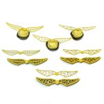 Golden Wings Chocolate Decor Wizard Party Chocolate Decoration Hollowed Wings Wafer Cupcake Toppers with Glue Point for Them Party Decor Supplies