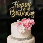 Glitter happy birthday Cake Topper (6inch), Happy Birthday Cake Bunting Decor, Birthday Party Decoration Supplies