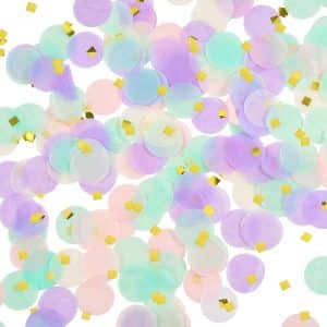 inch round tissue paper table confetti unicorn / mermaid party decoration, 10-15grms- Multi color